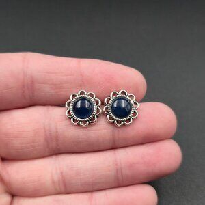 Sterling Silver Barse Brand Blue Stone Stud Earrings A6701